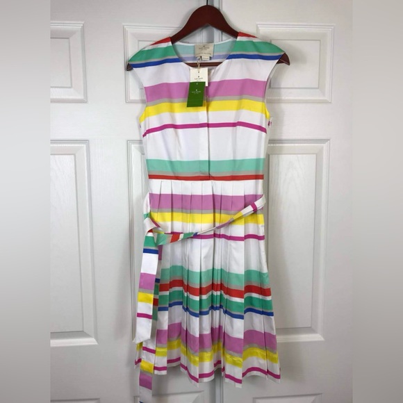 NWT $398 Kate Spade Multi Cape Stripe Sweet Candy Shirtdress - Picture 8 of 10